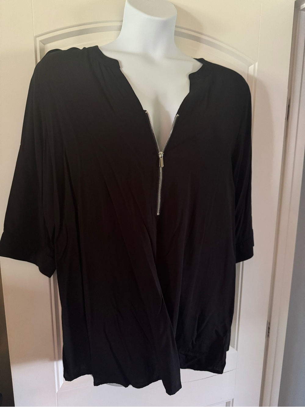 Penningtons Black Zip-Front Blouse